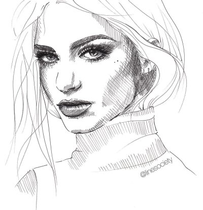 Рисунок девушки карандашом