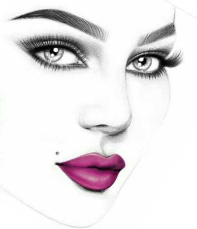 Эскиз лица для макияжа