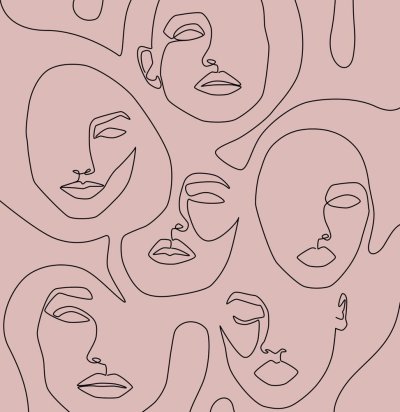 Контур женского лица