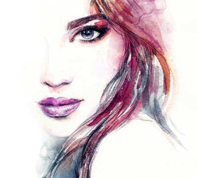Девушка акварель