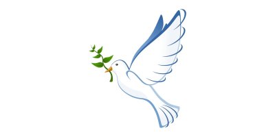 Белый голубь с веточкой