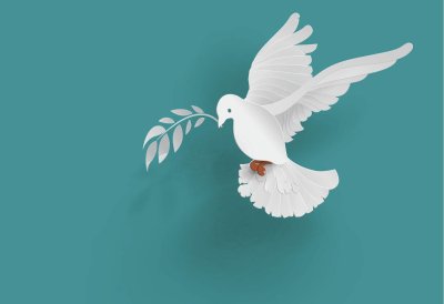 Голубь с веточкой в клюве