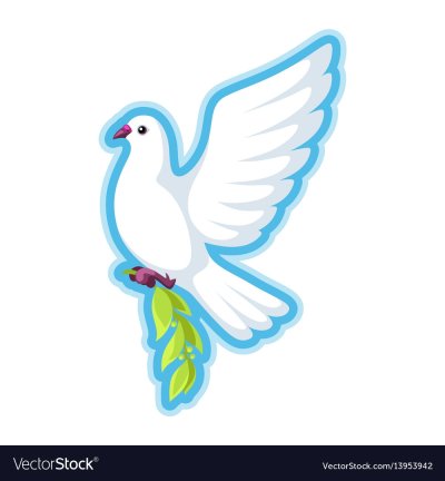 Голубь с веткой в клюве