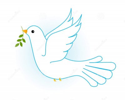 Голубь с веткой в клюве