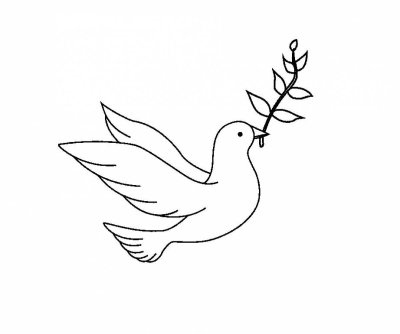 Голубь с веточкой в клюве