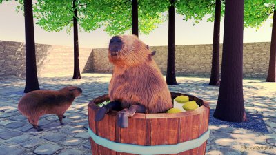 Капибара горячий источник игра игра!!!