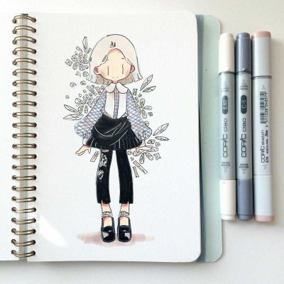 Рисунки маркерами в скетчбуке