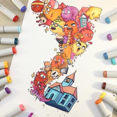 Рисунки фломастерами