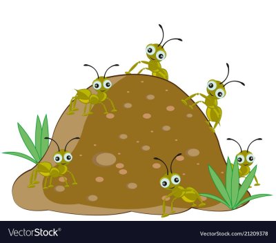 Муравейник на белом фоне для детей