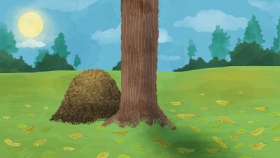 Муравейник в лесу мультяшный