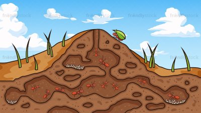 Муравейник для детей на прозрачном фоне