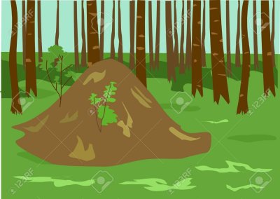 Муравейник в лесу мультяшный