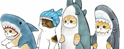 Котик в костюме акулы