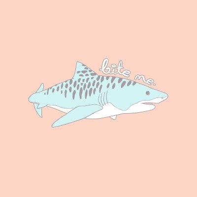 Котик акула рисунок