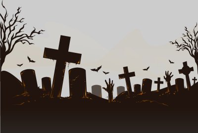 Кладбище на белом фоне