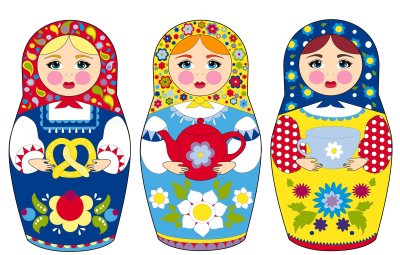 Цветные матрешки для детей