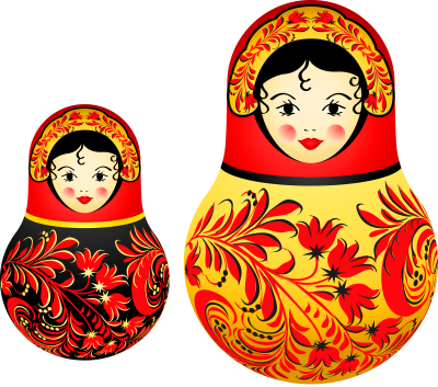 Матрешка Гжель Хохлома