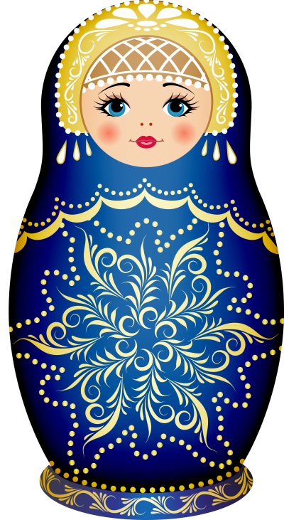 Матрешка Гжель рисунок