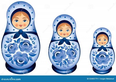 Матрешка Гжель вектор