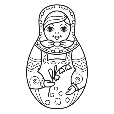 Раскраска Матрешка