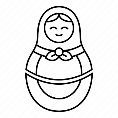 Матрешка раскраска для детей