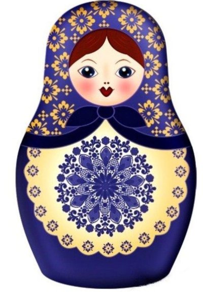 Матрешка Гжель вектор