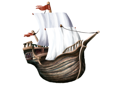 Корабль на белом фоне