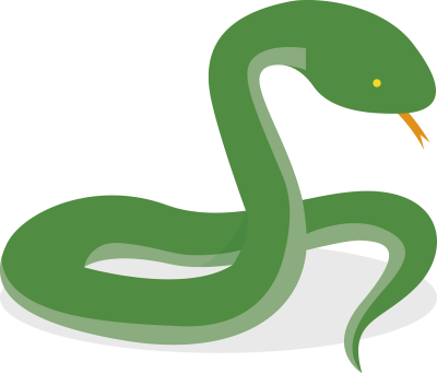 Змея на белом фоне