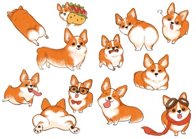 Вельш корги пемброк рисунок мультяшный