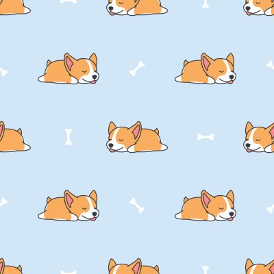 Принт вельш корги