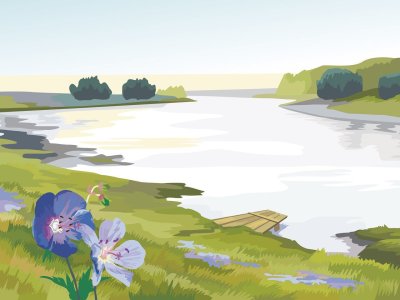 Пейзаж с водным простором