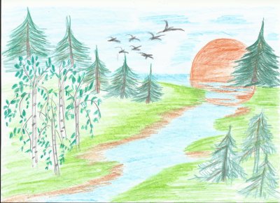 Рисунки карандашом природа