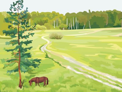 Летний пейзаж для детей