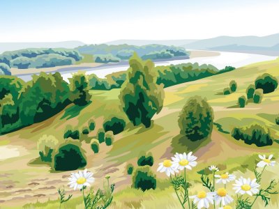 Летний пейзаж для детей