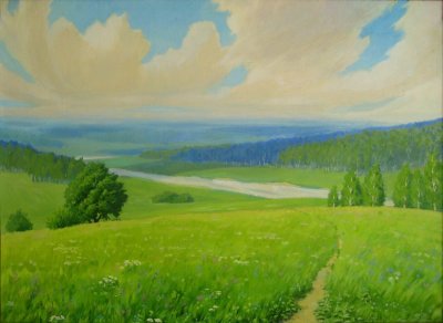 Пейзаж родного края рисунок