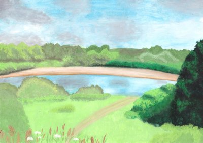 Пейзаж детский рисунок