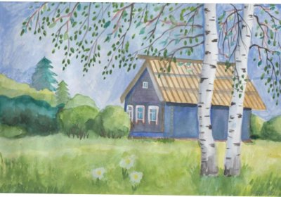 Рисунок на тему село мое родное