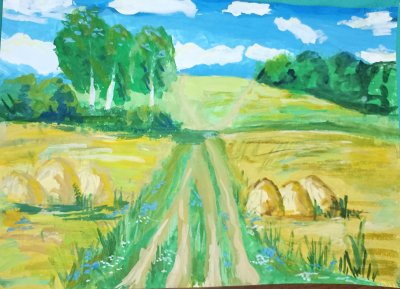 Детский рисунок родные просторы