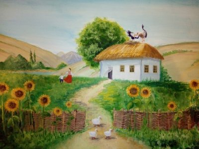 Кубань хата казака рисунок