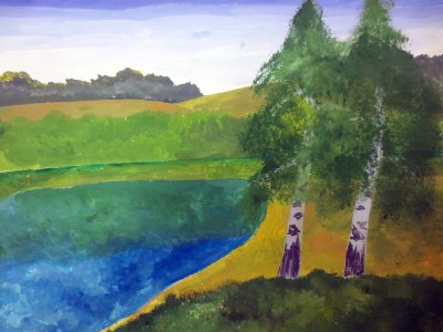 Пейзаж детский рисунок