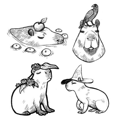 Капибара эскиз