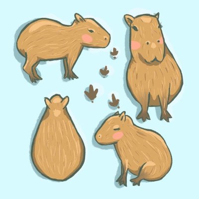 Капибара Чиби арт