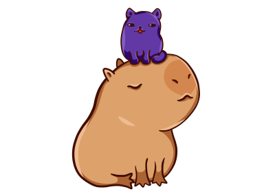 Капибара Чиби арт