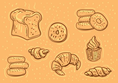 Выпечка фон вектор