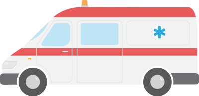 Автомобиль скорой помощи сбоку на прозрачном фоне