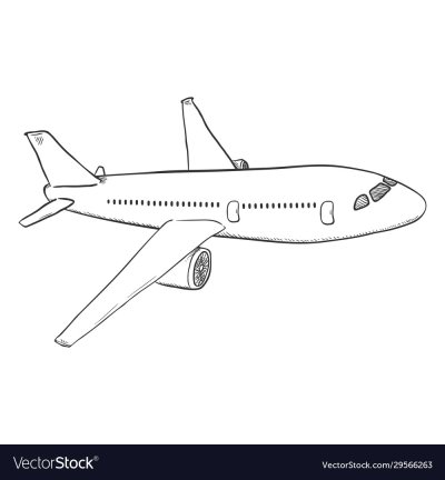 Самолетик сбоку контур