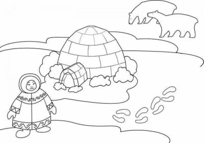 Жители севера раскраска для детей