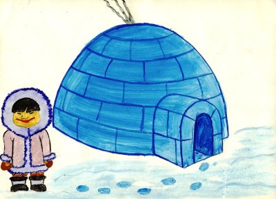 Иглу жилище эскимосов рисунок