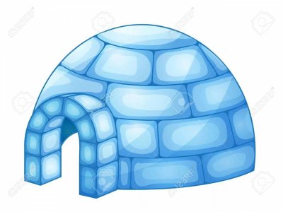 Иглу на белом фоне