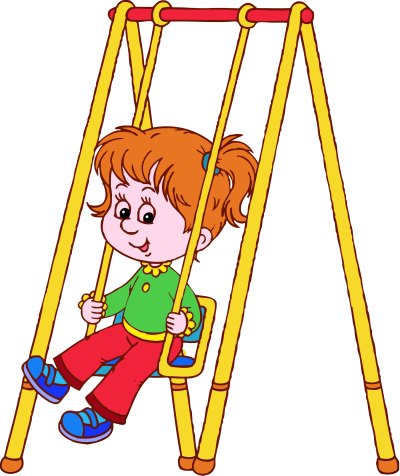 Девочка качается на качелях